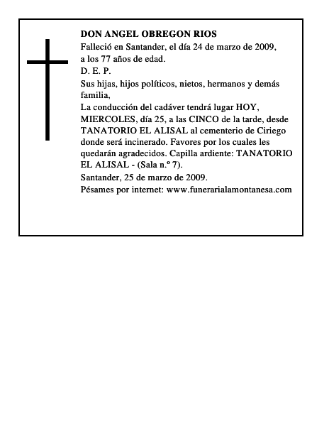 DON ANGEL OBREGON RIOS