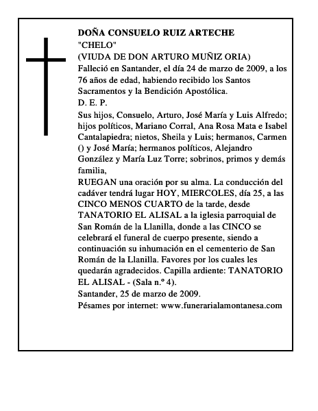 DOÑA CONSUELO RUIZ ARTECHE