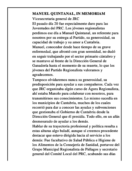 Manuel Quintanal, In Memoriam