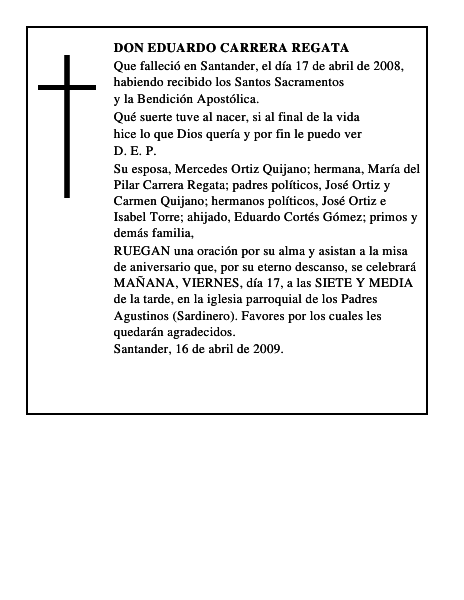 DON EDUARDO CARRERA REGATA