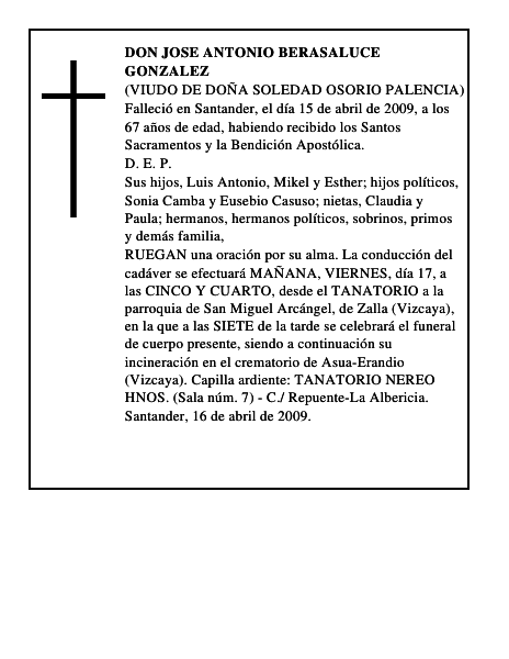 DON JOSE ANTONIO BERASALUCE GONZALEZ