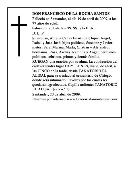 DON FRANCISCO DE LA ROCHA SANTOS