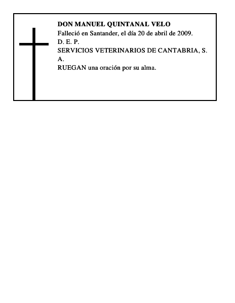 DON MANUEL QUINTANAL VELO