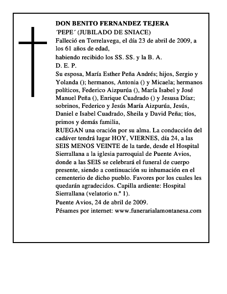 DON BENITO FERNANDEZ TEJERA