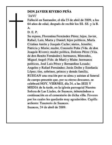 DON JAVIER RIVERO PEÑA