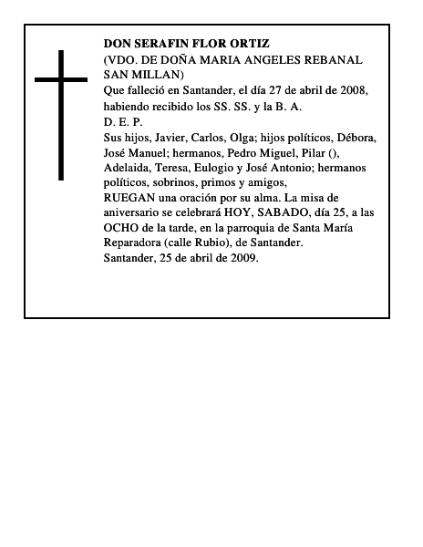 DON SERAFIN FLOR ORTIZ