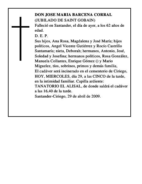 DON JOSE MARIA BARCENA CORRAL