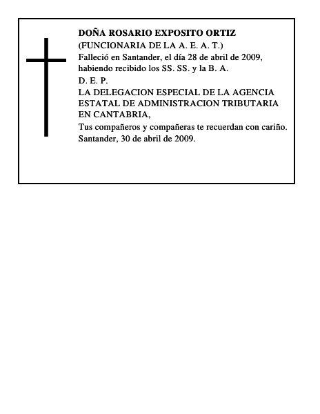 DOÑA ROSARIO EXPOSITO ORTIZ