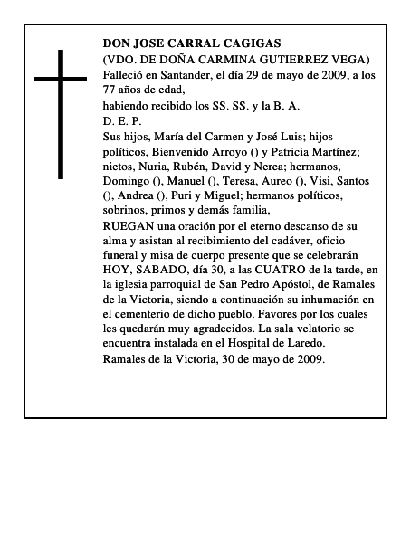 DON JOSE CARRAL CAGIGAS