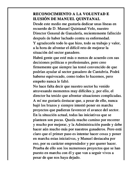 Reconocimiento a la voluntad e ilusión de Manuel Quintanal