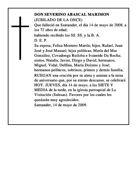 DON SEVERINO ABASCAL MARIMON