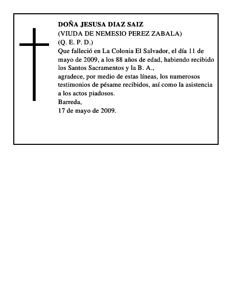 DOÑA JESUSA DIAZ SAIZ