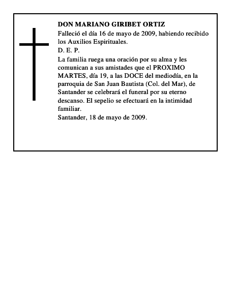 DON MARIANO GIRIBET ORTIZ