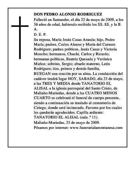 DON PEDRO ALONSO RODRIGUEZ