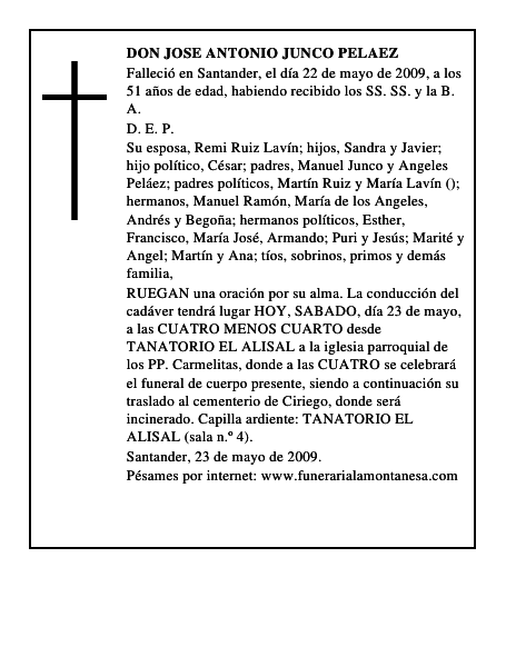 DON JOSE ANTONIO JUNCO PELAEZ