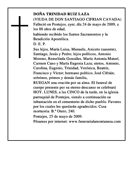 DOÑA TRINIDAD RUIZ LAZA
