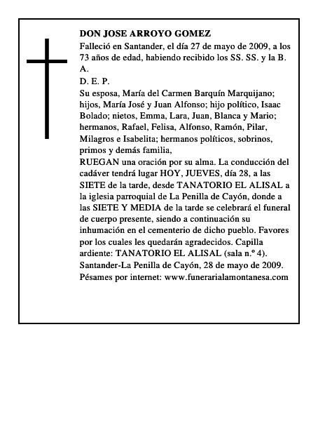 DON JOSE ARROYO GOMEZ