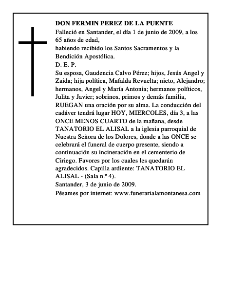 DON FERMIN PEREZ DE LA PUENTE