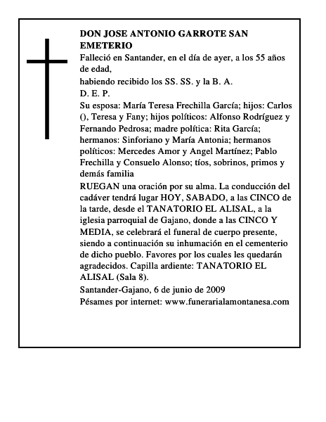 DON JOSE ANTONIO GARROTE SAN EMETERIO