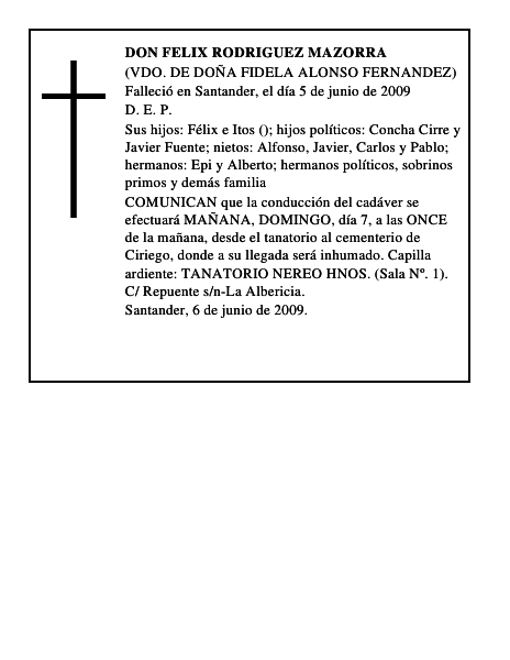 DON FELIX RODRIGUEZ MAZORRA