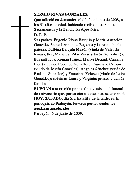 SERGIO RIVAS GONZALEZ