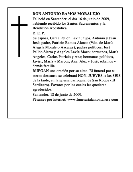 DON ANTONIO RAMOS MORALEJO