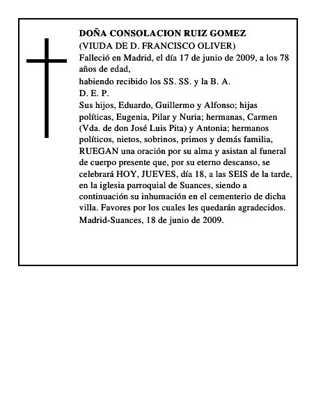 DOÑA CONSOLACION RUIZ GOMEZ