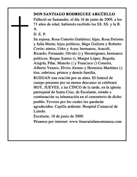 DON SANTIAGO RODRIGUEZ ARGÜELLO