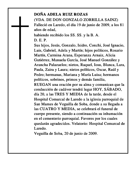 DOÑA ADELA RUIZ ROZAS
