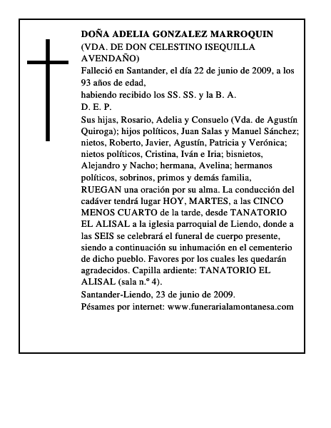 DOÑA ADELIA GONZALEZ MARROQUIN