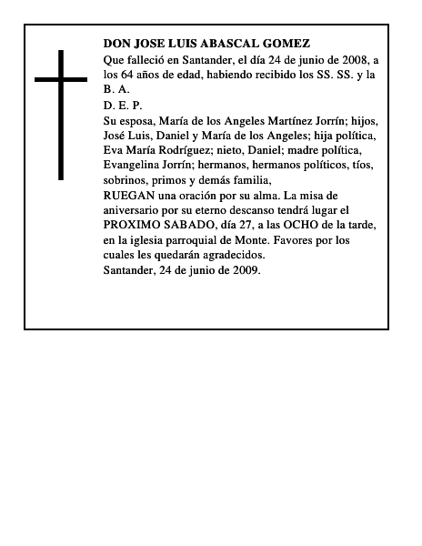 DON JOSE LUIS ABASCAL GOMEZ
