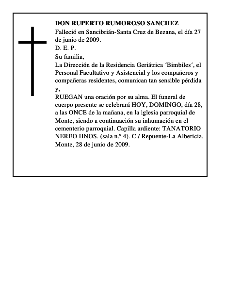 DON RUPERTO RUMOROSO SANCHEZ