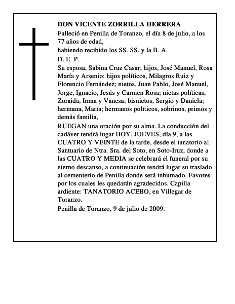 DON VICENTE ZORRILLA HERRERA