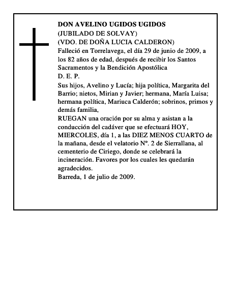 DON AVELINO UGIDOS UGIDOS