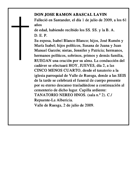 DON JOSE RAMON ABASCAL LAVIN