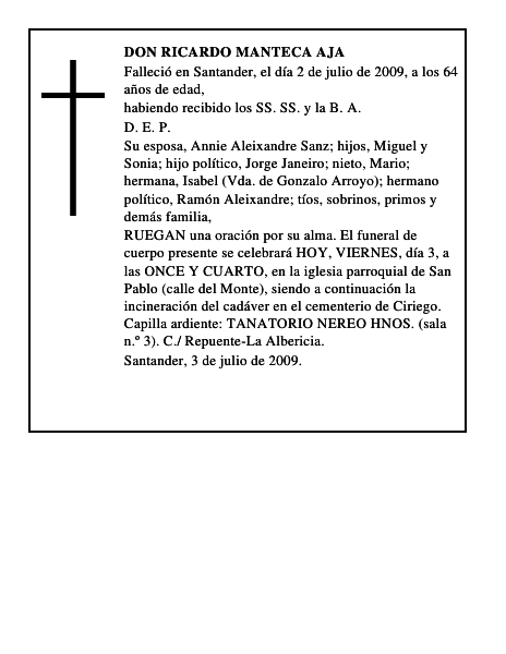 DON RICARDO MANTECA AJA