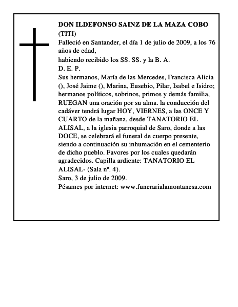 DON ILDEFONSO SAINZ DE LA MAZA COBO