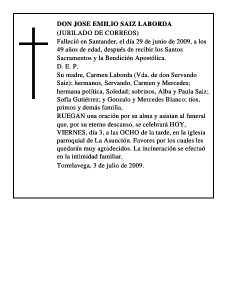 DON JOSE EMILIO SAIZ LABORDA