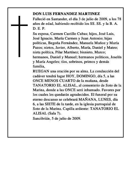 DON LUIS FERNANDEZ MARTINEZ