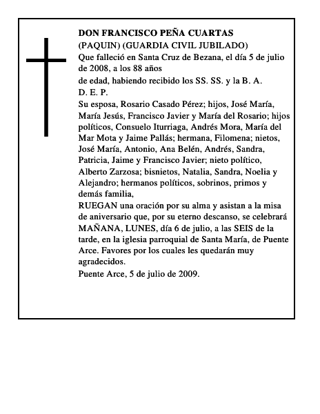 DON FRANCISCO PEÑA CUARTAS