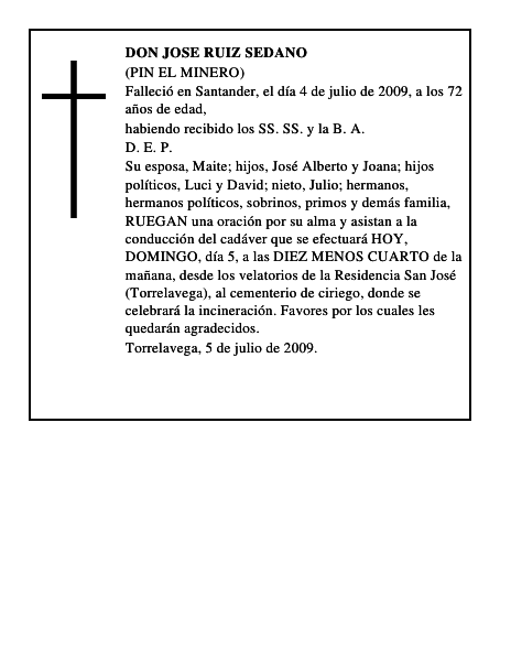 DON JOSE RUIZ SEDANO