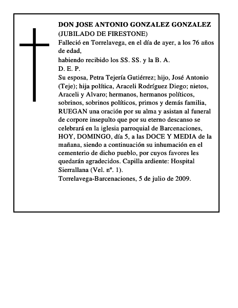 DON JOSE ANTONIO GONZALEZ GONZALEZ