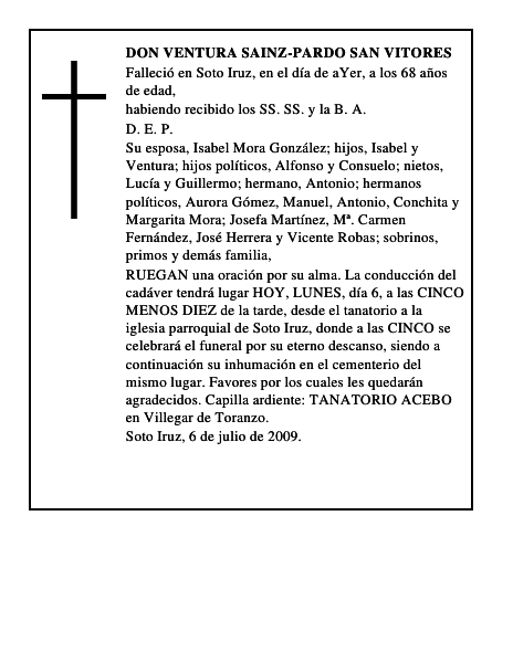 DON VENTURA SAINZ-PARDO SAN VITORES