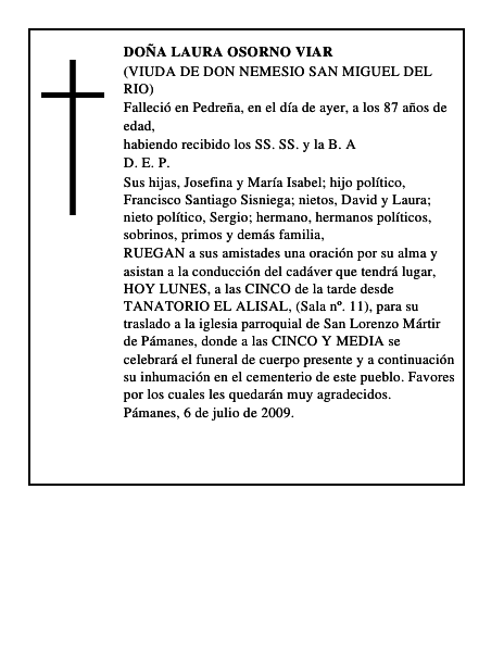DOÑA LAURA OSORNO VIAR