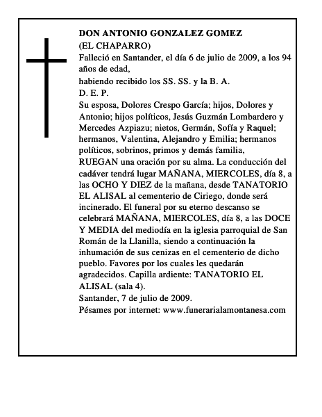 DON ANTONIO GONZALEZ GOMEZ