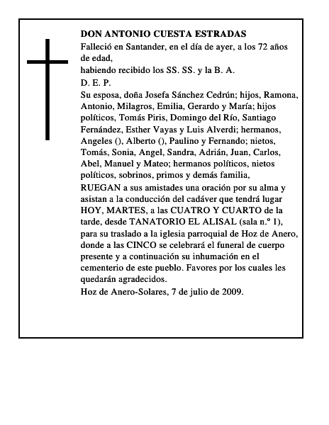 DON ANTONIO CUESTA ESTRADAS