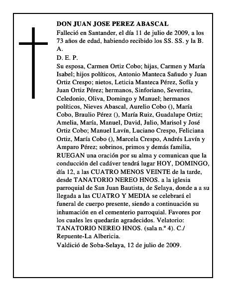 DON JUAN JOSE PEREZ ABASCAL