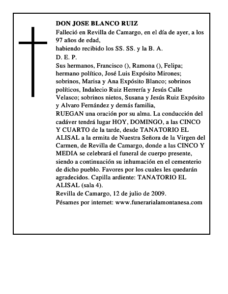 DON JOSE BLANCO RUIZ