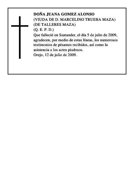 DOÑA JUANA GOMEZ ALONSO
