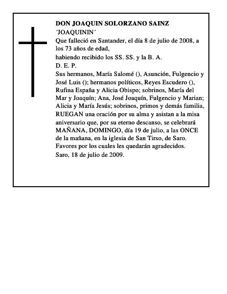 DON JOAQUIN SOLORZANO SAINZ